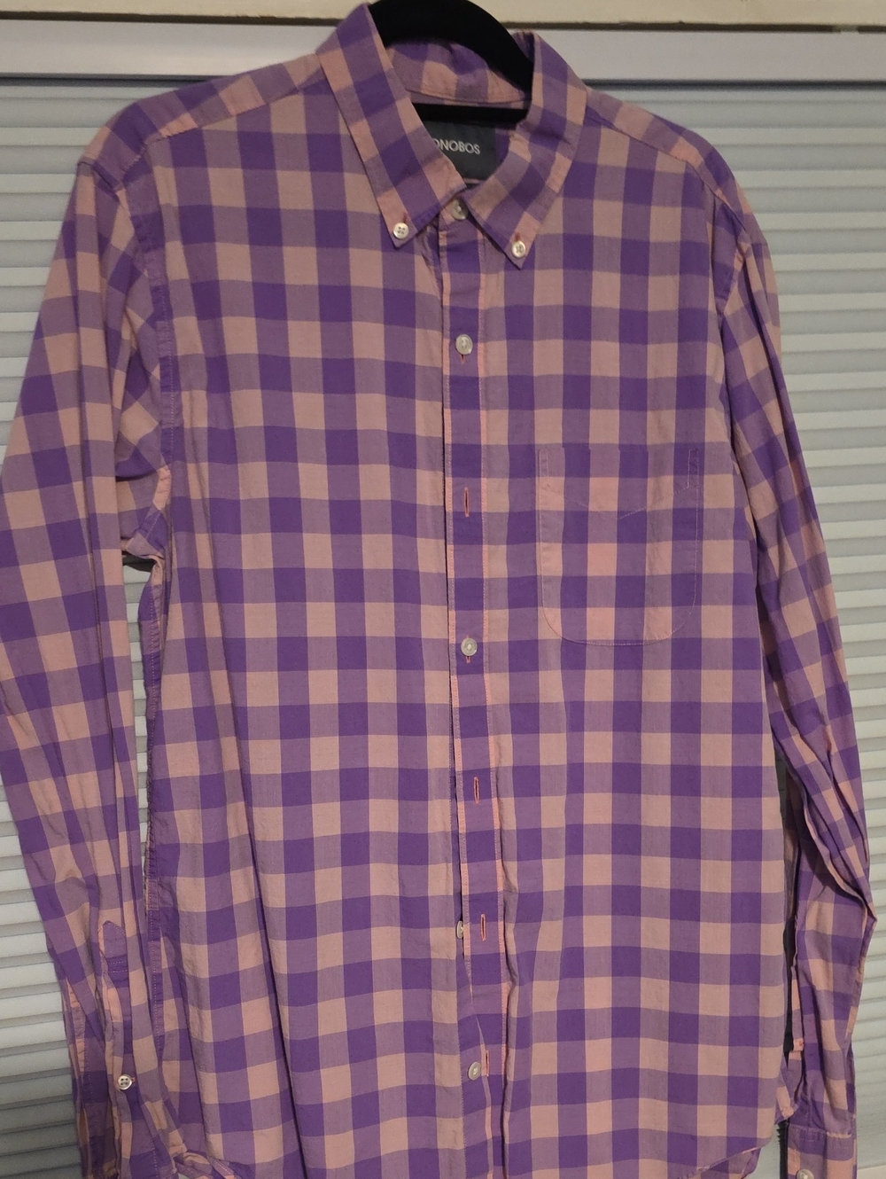 Bonobos Purple and Pink Gingham Button-Down Shirt